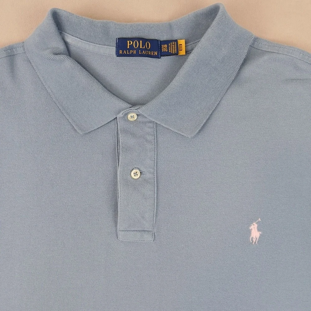 Polo Ralph Lauren 3XB Mens Shirt‎ Classic Pique Knit 27x30 Purple